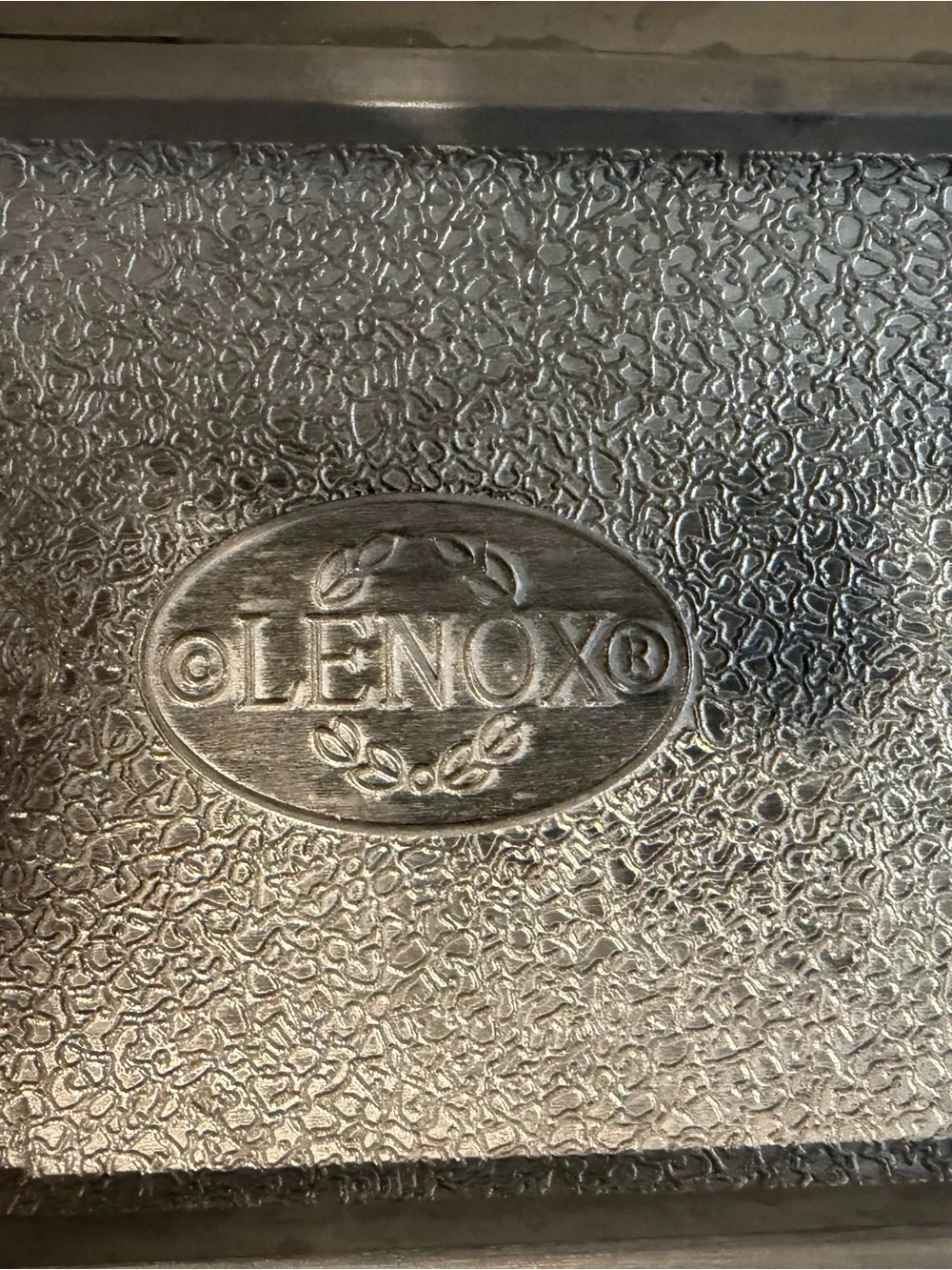 Lenox Silver Floral Embossed Serving Tray